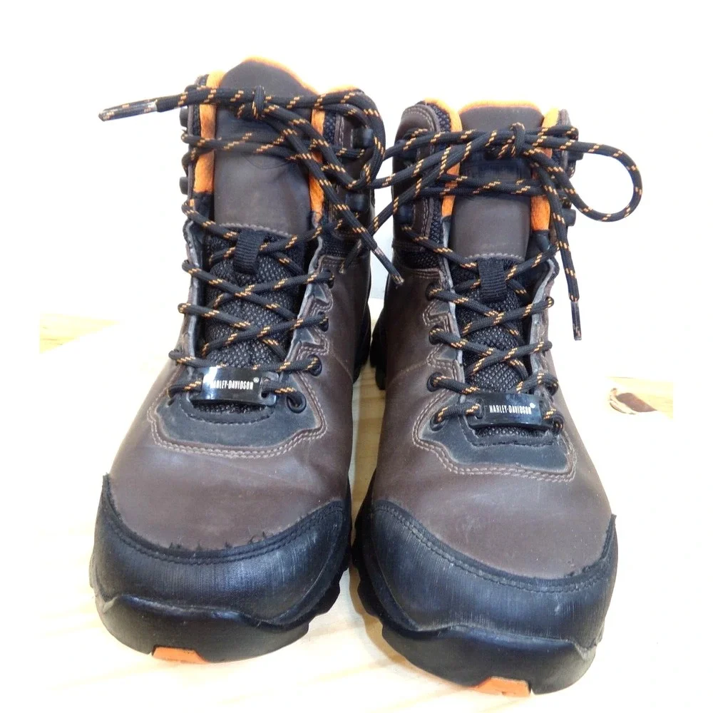 Harley Davidson Benham Boots D93582 Mens Brown Size 7 Waterproof‎ Leather